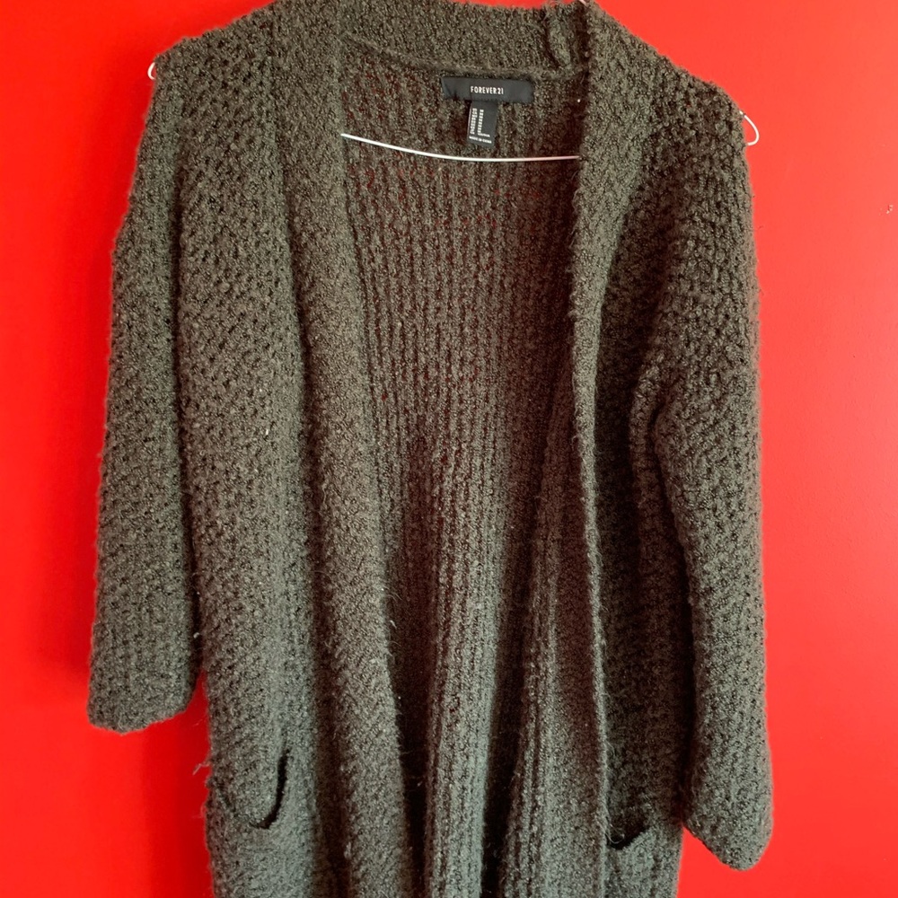 Dark Green Knitted Cardigan